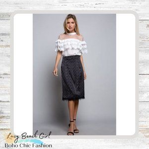 POL Gorgeous Ruffles & Lace Blouse - Medium